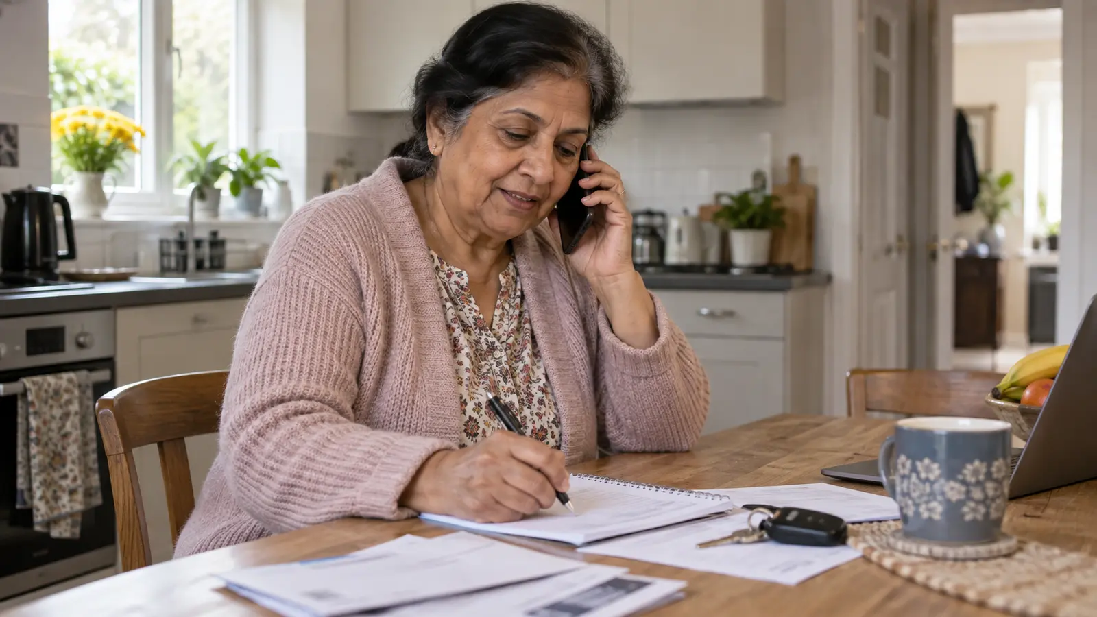 A driver speaking by telephone about an impounded vehicle
